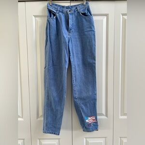 Vintage Gitano High Rise Mom Jeans USA Flag Embroidery - Size 8